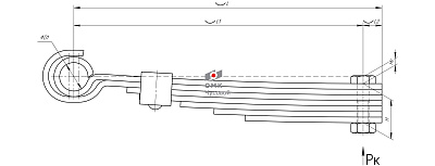 Рессора кабины для грузовиков производства ПАО КамАЗ 5460, 6460 7 листов